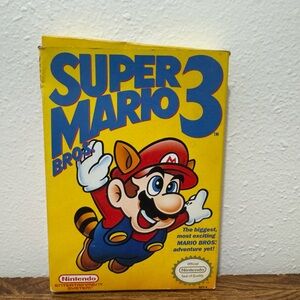 Super Mario Bros 3 Nintendo NES Original 1990 - Bros Left Box - Vintage Retro